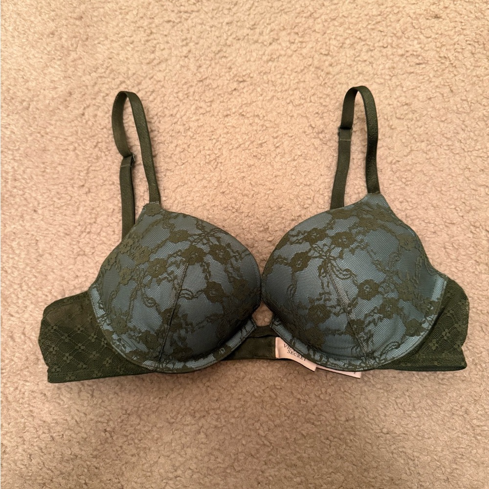 VS Victoria's Secret Lace Bra in Forest Green
